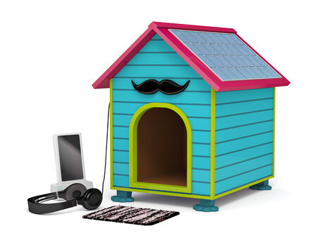 Dog's kennel in Hipster style, 3d illustrationの写真素材