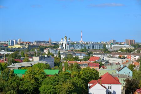 KALININGRAD, RUSSIA - SEPTEMBER 3, 2014: The view from the height of the Central part of the modern cityのeditorial素材