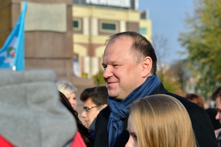 KALININGRAD, RUSSIA - NOVEMBER 4, 2014: The Governor of the Kaliningrad region Nikolay Tsukanov on the celebration of Unity Dayのeditorial素材