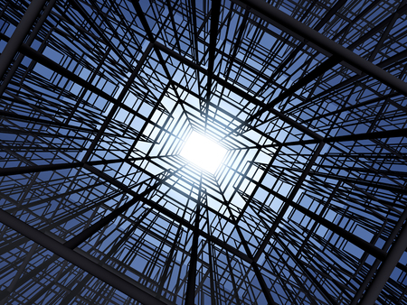 Abstract construction structure and far light illuminationの写真素材