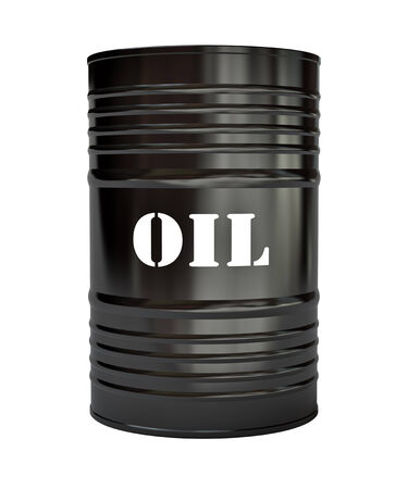 Black oil barrel on white background, 3d illustrationの写真素材