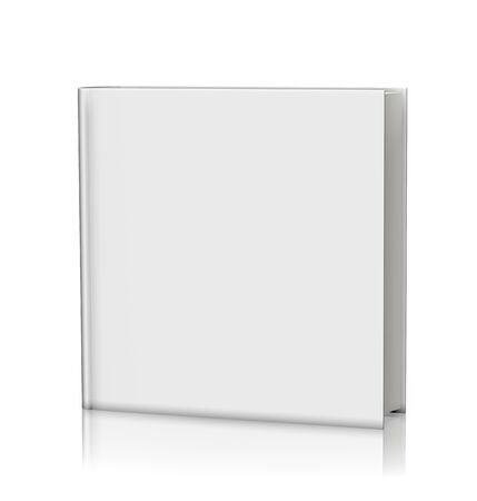 Blank white book hardcover - isolated on white backgroundの写真素材