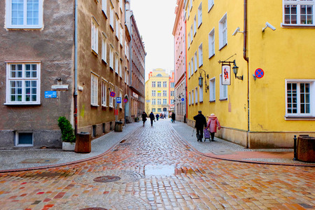 GDANSK POLAND APRIL January 2015: Streets of historical center Gdansk is located in northern Poland...