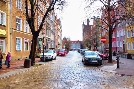 GDANSK, POLAND - APRIL 1, 2015: Streets of historical center, Gdansk is located in northern Poland and is very popular tourists destinationのeditorial素材