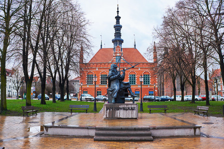 GDANSK POLAND APRIL January 2015: Monument of Jan Heweliusz Gdansk is located in northern Poland and is very popular tourists destinationのeditorial素材