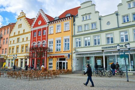 GREIFSWALD, GERMANY - APRIL 2, 2015: Streets of historical center, view of the old part of the city, Mecklenburg-Vorpommern, Germanyのeditorial素材
