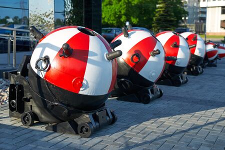 KALININGRAD, RUSSIA - MAY 21, 2015: Anchor contact mine in the museum of World oceanのeditorial素材