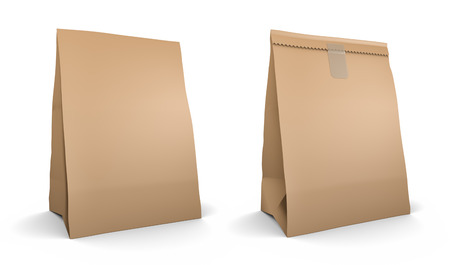 Paper bag set, isolated on white backgroundの写真素材