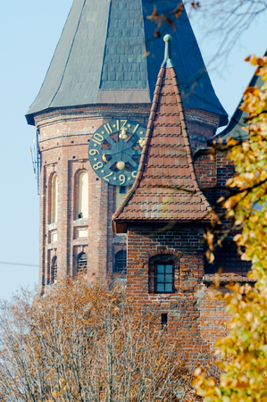 KALININGRAD, RUSSIA - OCTOBER 30, 2015: Kenigsberg Cathedral is main symbol of the city, inside open museum exhibitions and classic music concerts.のeditorial素材