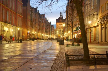 GDANSK, POLAND - APRIL 4, 2017: Streets of historical center, Gdansk is located in northern Poland...