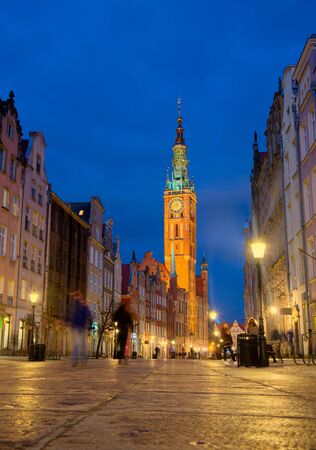 Streets of historical center, Gdansk is located in northern Poland and is very popular tourists destinationのeditorial素材