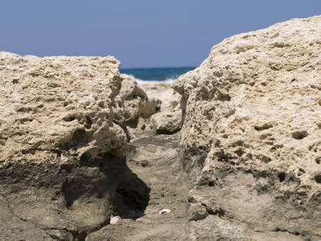 mini canyon near Mediterranean Sea coastの写真素材