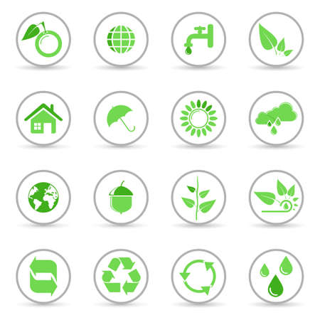 Environmental and recycling vector icons setのイラスト素材