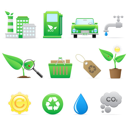 Ecology icons setのイラスト素材