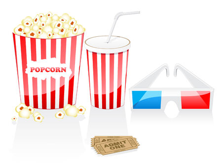 Cinema elements isolated on whiteのイラスト素材