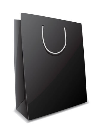 illustration of black paper bag のイラスト素材
