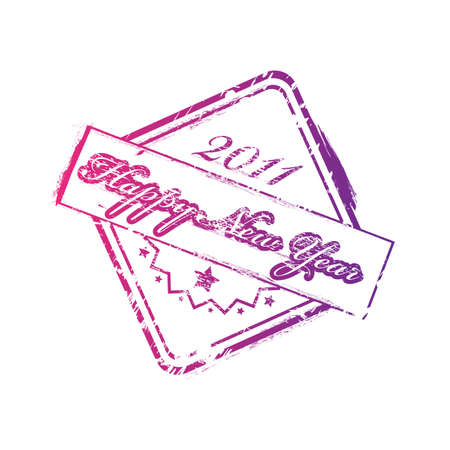 Happy New Year 2011 stamp のイラスト素材