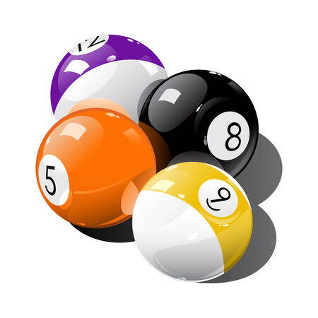 Vector illustration of pool balls のイラスト素材