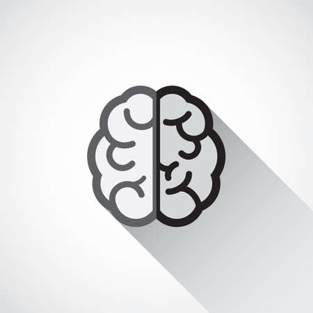 Brain icon in flat styleのイラスト素材