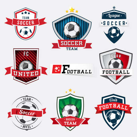 Set of soccer football logos and emblemsのイラスト素材