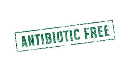 Antibiotic free rubber stampのイラスト素材