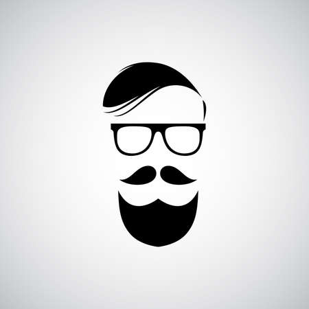 Hipster icon. Face silhouette hipster style.のイラスト素材