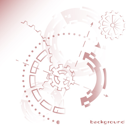 Abstract futuristic illustration for background with mechanical gears and wheels, brownのイラスト素材