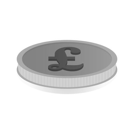 Illustration of a silver coin with the symbol of the pound, the lira.のイラスト素材