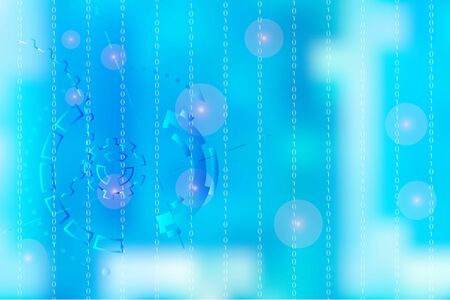 Vector picture with blurred background on for illustration of movement in digital business with binary code in blueのイラスト素材
