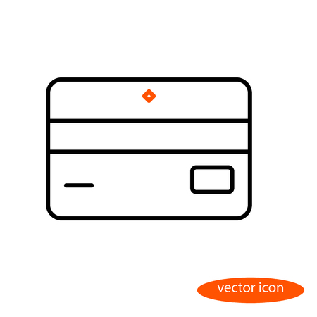Simple vector linear image of bank card or discount card, flat line icon.のイラスト素材
