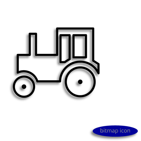 Simple raster linear tractor image, a line icon for an agricultural farm.の写真素材