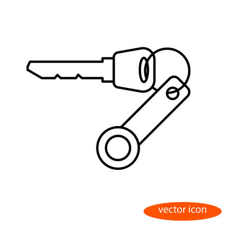 Simple linear image of the key and a magnetic key from the flat, flat icon for the web site.のイラスト素材