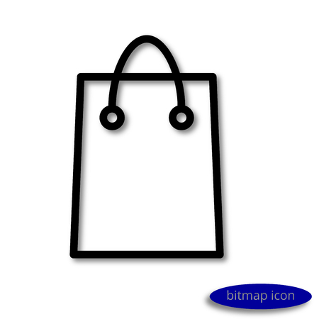 Simple  linear image of a shopping bag for products or things, a line icon, a flat style.の写真素材