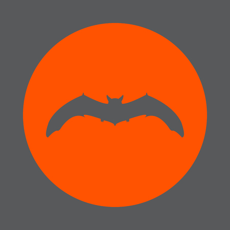 Bat, vector round icon, flat style, simple color changeのイラスト素材
