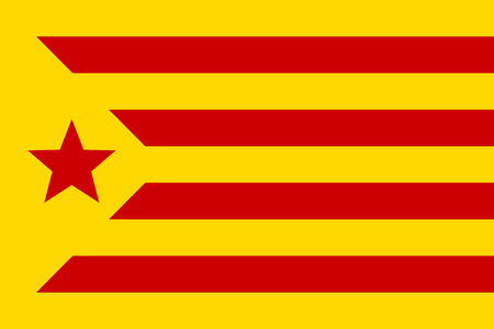 Informal flag of Catalan lands, red estelada, vectorのイラスト素材