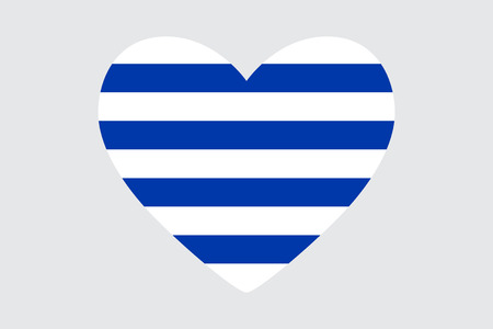 Heart in colors of the Uruguay flag, vectorのイラスト素材