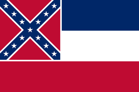 Flag of the USA State of Mississippi, vector.のイラスト素材