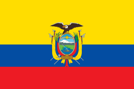 Flag of Ecuador in official rate and colors vector.のイラスト素材