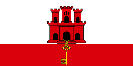 Flag of Gibraltar in official rate and colors vector.のイラスト素材