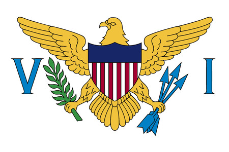 Flag of Virgin Islands of the United States in official rate and colors, vector.のイラスト素材