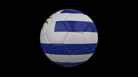 Soccer ball with the flag of Uruguay colors , 3d renderingの写真素材