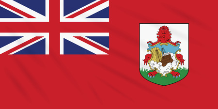 Flag Bermuda swaying in wind, realistic vectorのイラスト素材