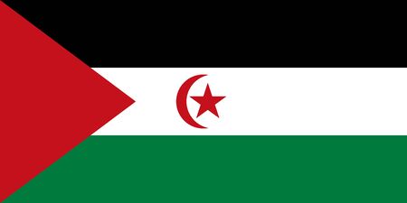 Flag of Western Sahara - Sahrawi Arab Democratic Republic in proportions and colors vector.のイラスト素材