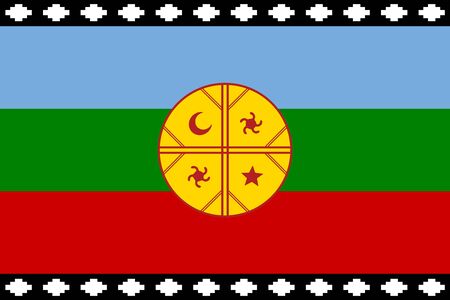 Flag of Mapuche in proportions and colors vector.のイラスト素材
