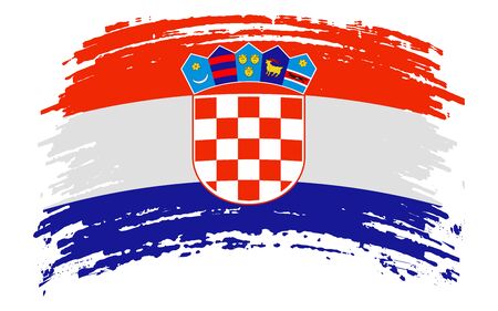 Croatian flag in grunge brush stroke, vector imageのイラスト素材