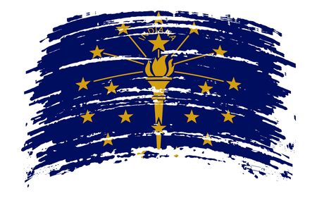 Indiana US flag in grunge brush stroke, vector imageのイラスト素材