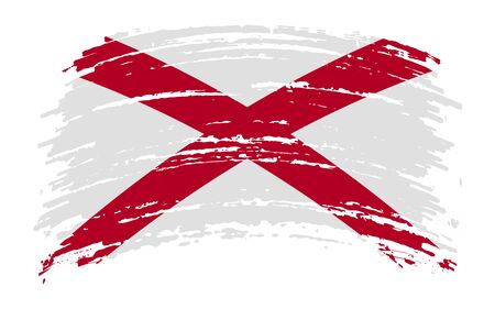 Alabama US flag in grunge brush stroke, vector imageのイラスト素材