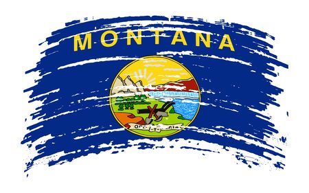 Montana US flag in grunge brush stroke, vector imageのイラスト素材