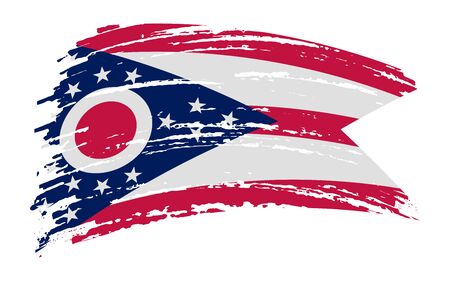 Ohio US flag in grunge brush stroke, vector imageのイラスト素材
