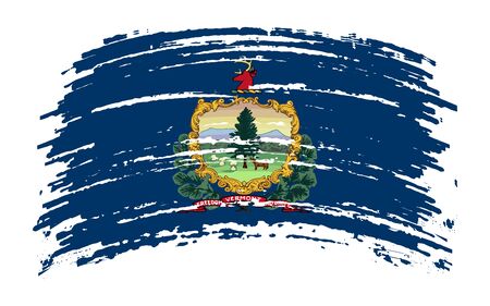 Vermont US flag in grunge brush stroke, vector imageのイラスト素材